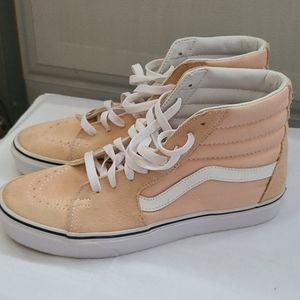 peach vans high tops